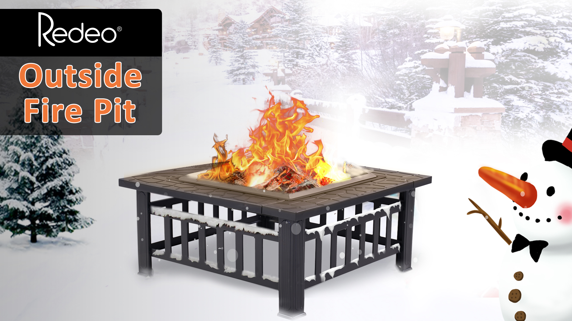 Amazon.com : Redeo Outdoor Fire Pit 32 Inch Wood Burning Square